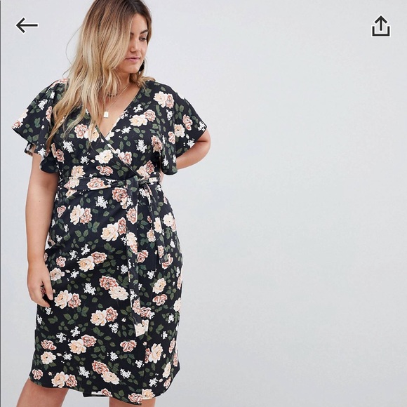 floral wrap dress asos